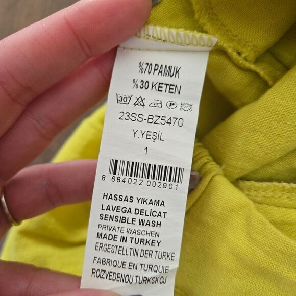 Bize linen cropped pants size 1 M - Picture 6 of 9